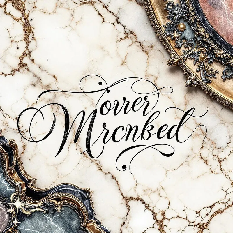 Elegant typography art with cursive text over marble texture