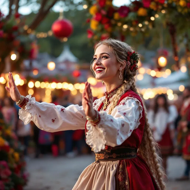 Scandinavian woman in traditional attire