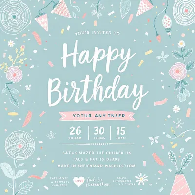 Whimsical birthday invitation design