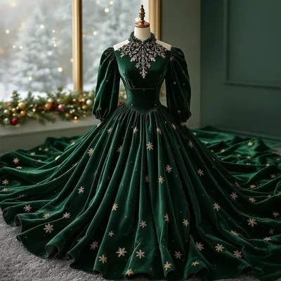 Elegant holiday dress with AI design