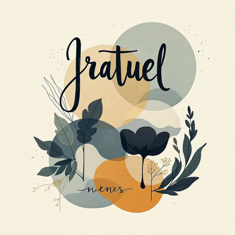 Typography art with overlay of elements and nature motifs