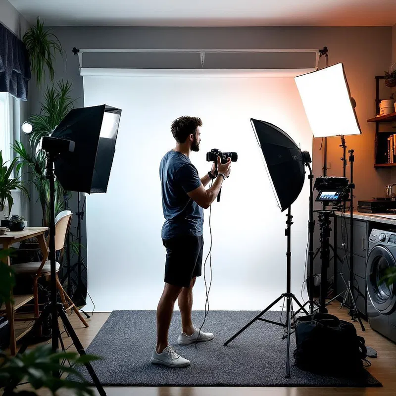 Fitness influencer vlogging setup