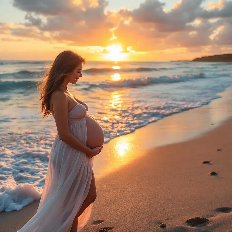 Pregnancy on the beach