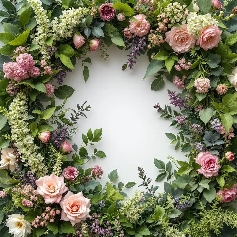 AI-created color themes for a garden wedding