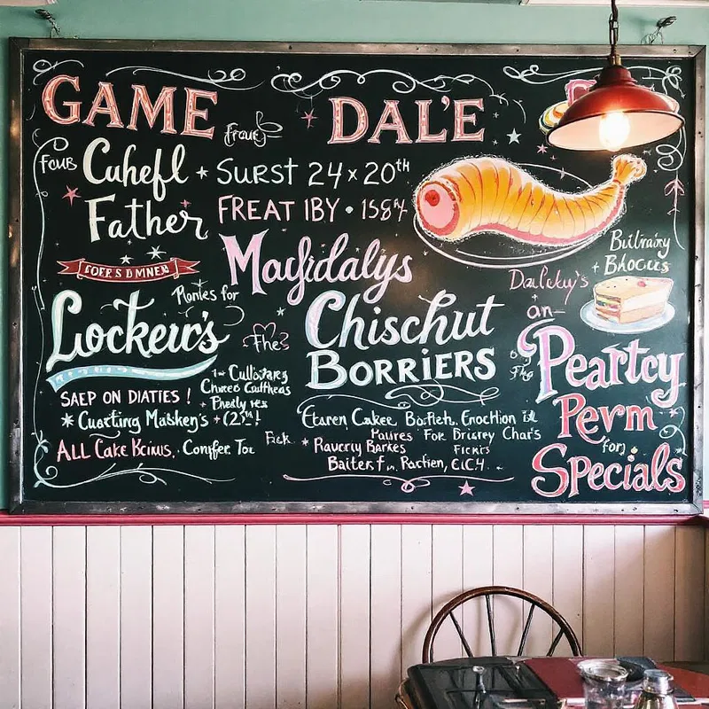 Retro diner's colorful menu board