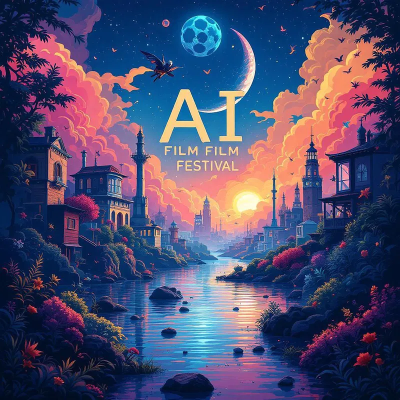 AI poster for a film festival with diverse cinematic elements.