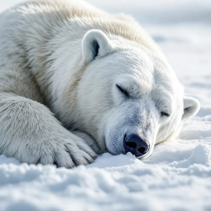 AI-rendered tranquil image of a polar bear