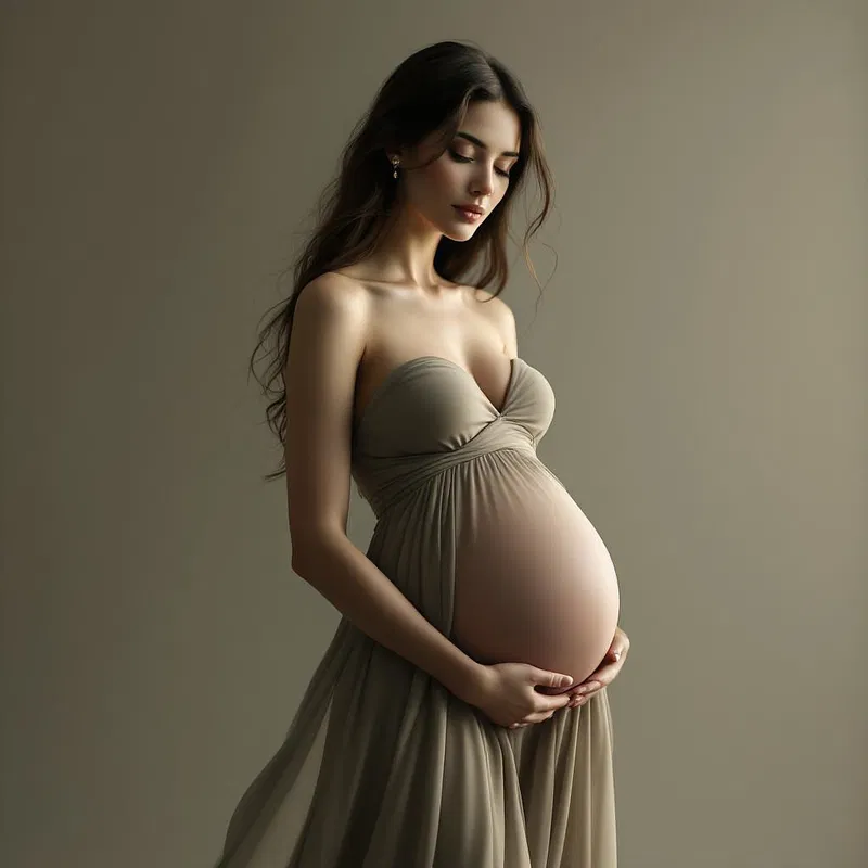 Elegant AI maternity portrait