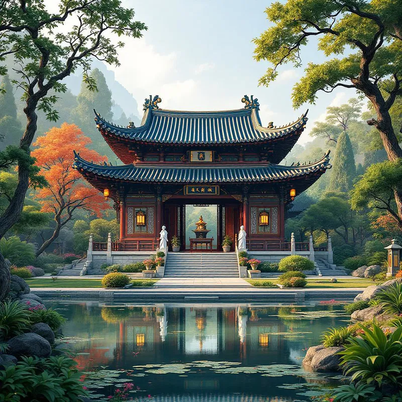 AI image of an ancient Asian temple