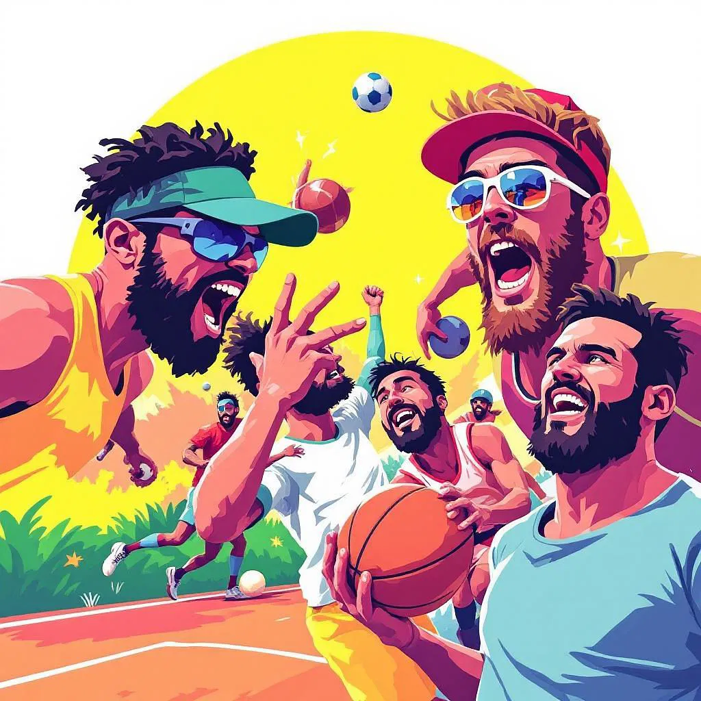 Expressive Pop Art sports scene