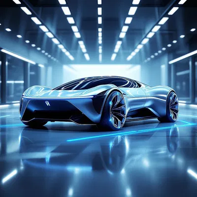 3D rendering of futuristic car design