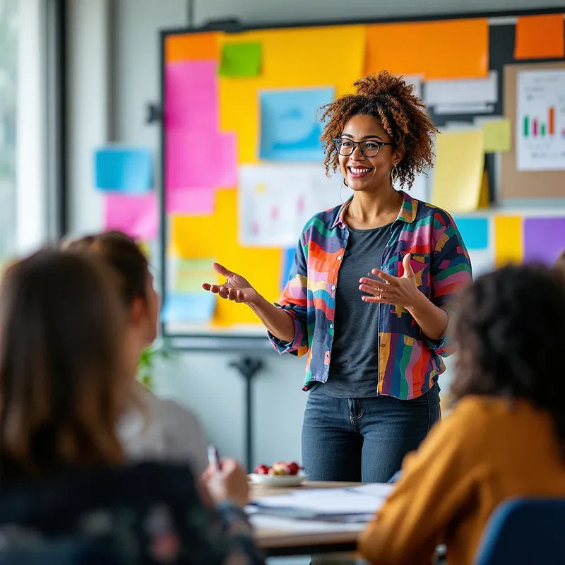 Female keynote speaker leading a workshop