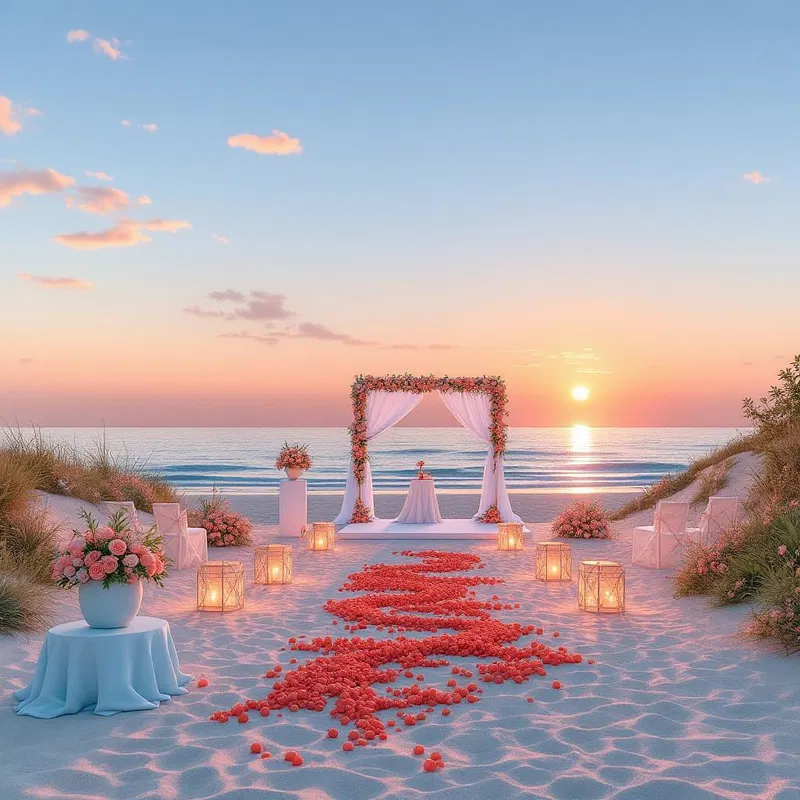 AI inspiration for beach wedding color theme