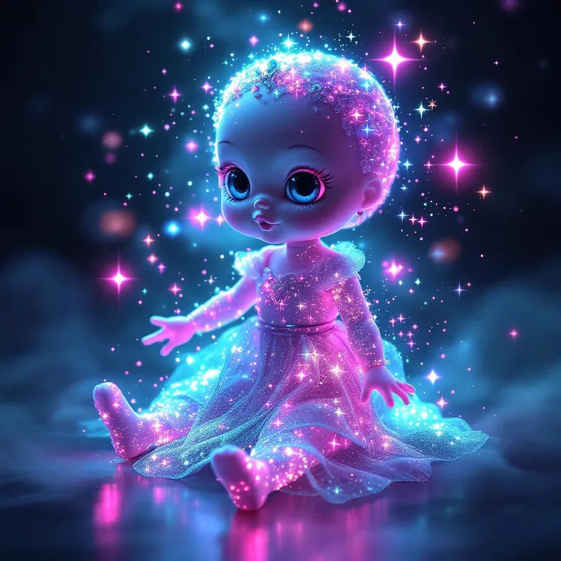 Magical AI pink doll creation