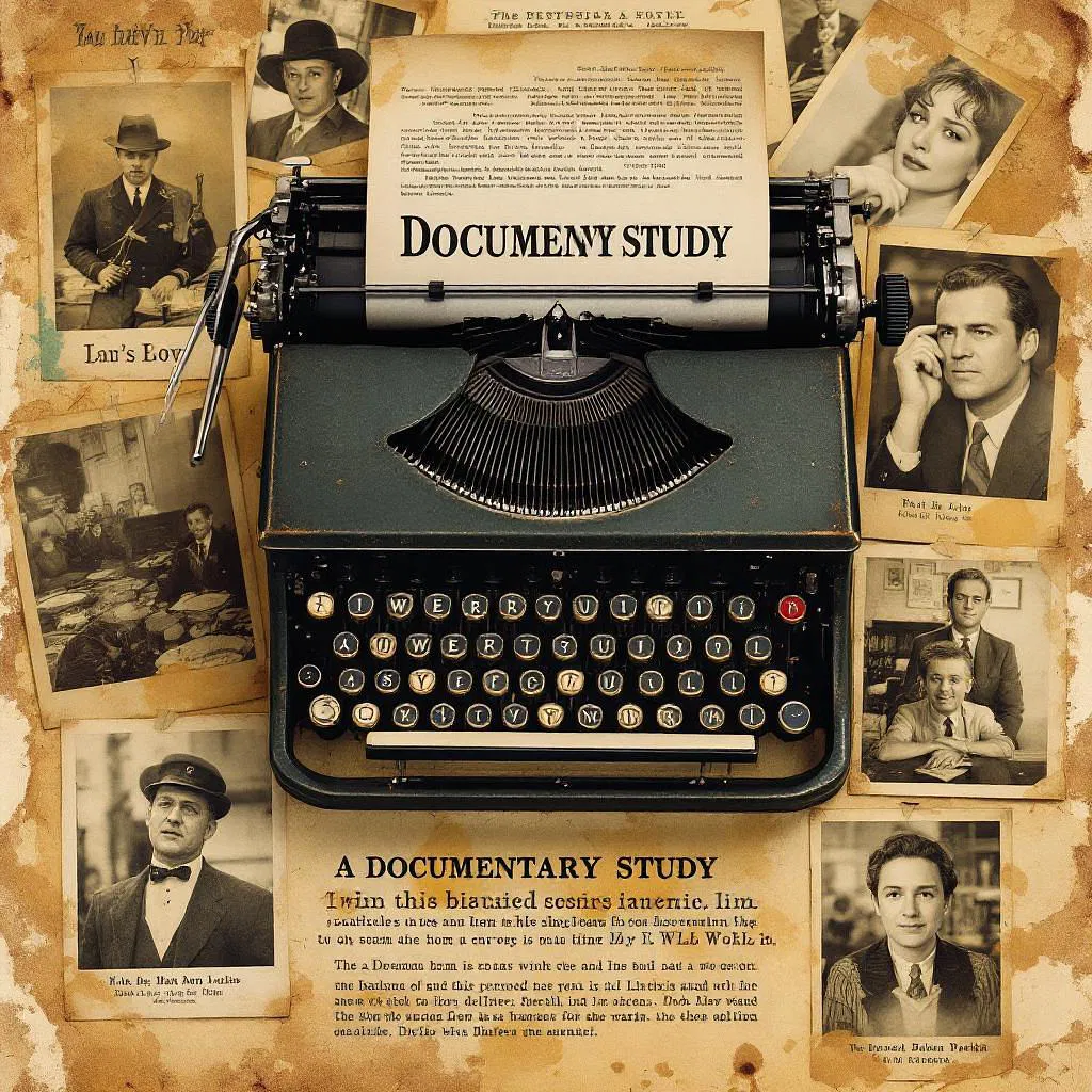 Documentary study movie poster with journalistic theme