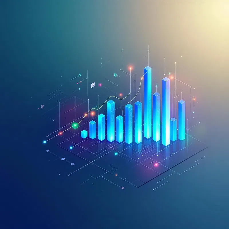 AI-generated bar chart with futuristic design