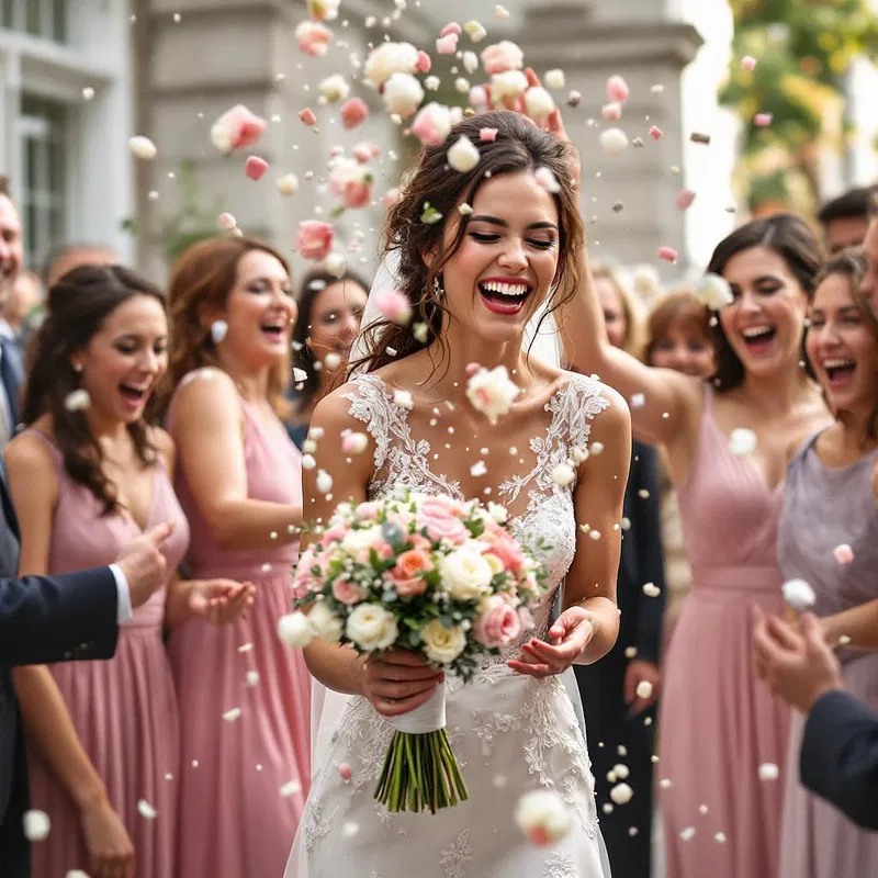 AI-enhanced dynamic bridal bouquet toss