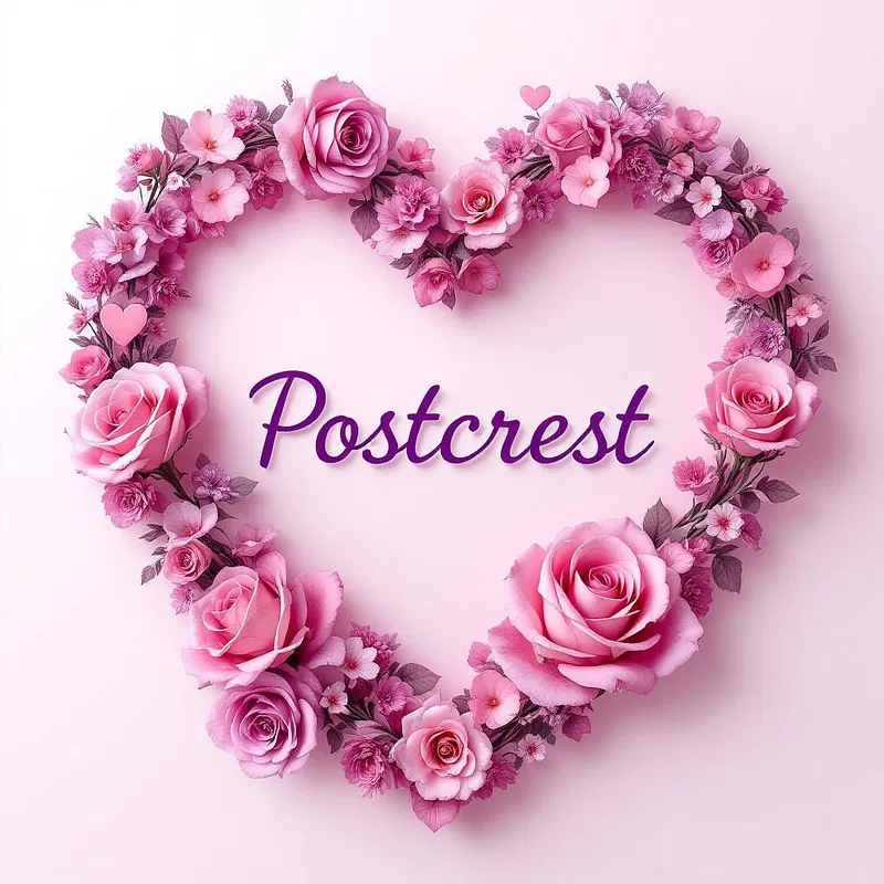 AI-generated Valentine's Day card with Postcrest logo