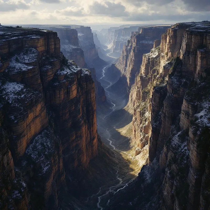 AI image of a dramatic North American canyon