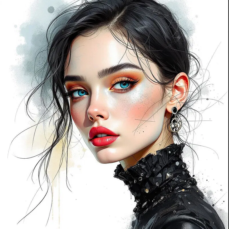 AI fashion illustration with rich textures.