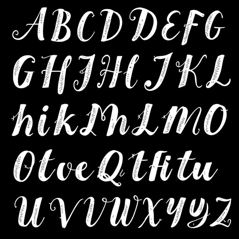 Decorative calligraphy alphabet set