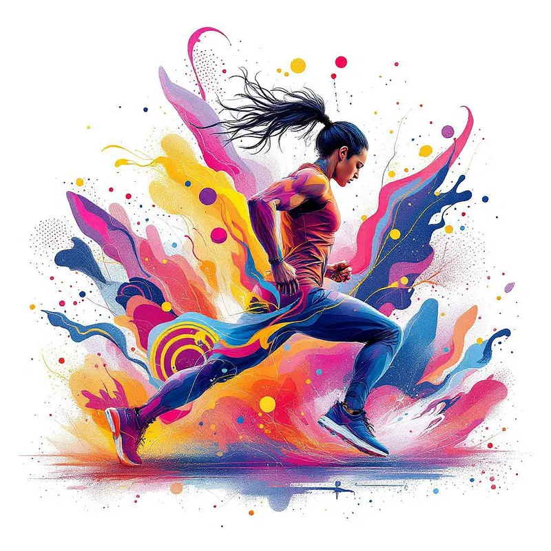 Abstract AI art in fitness theme