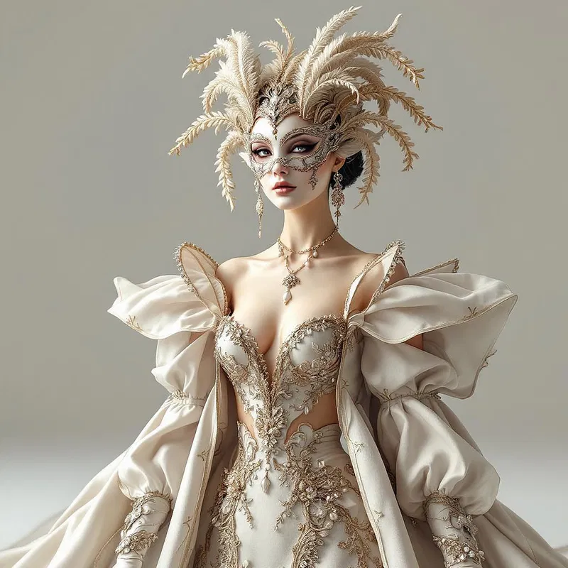 AI-generated masquerade costume with elegance