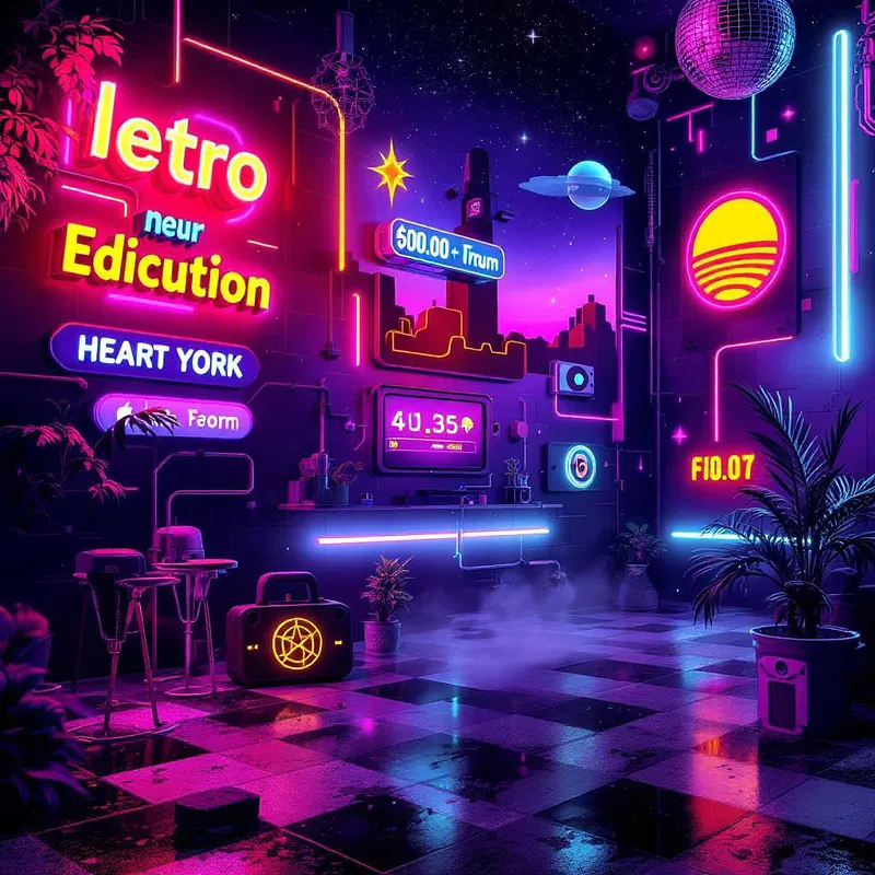 Instagram layout with an 80s retro vibe