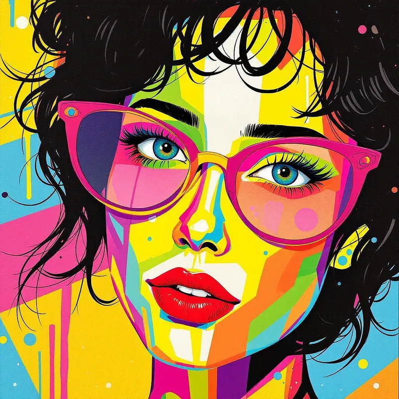 Animated Pop Art portrait with bold colors