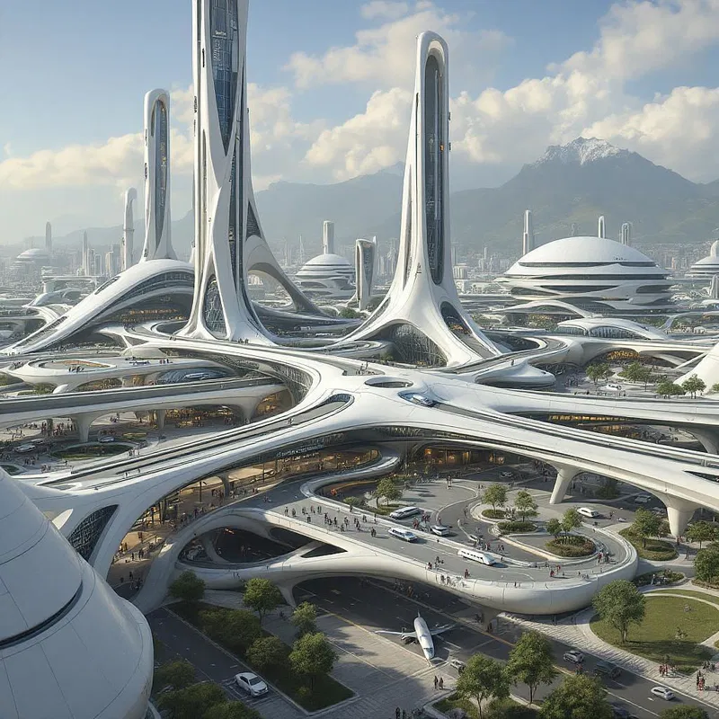 AI-designed futuristic transportation hub