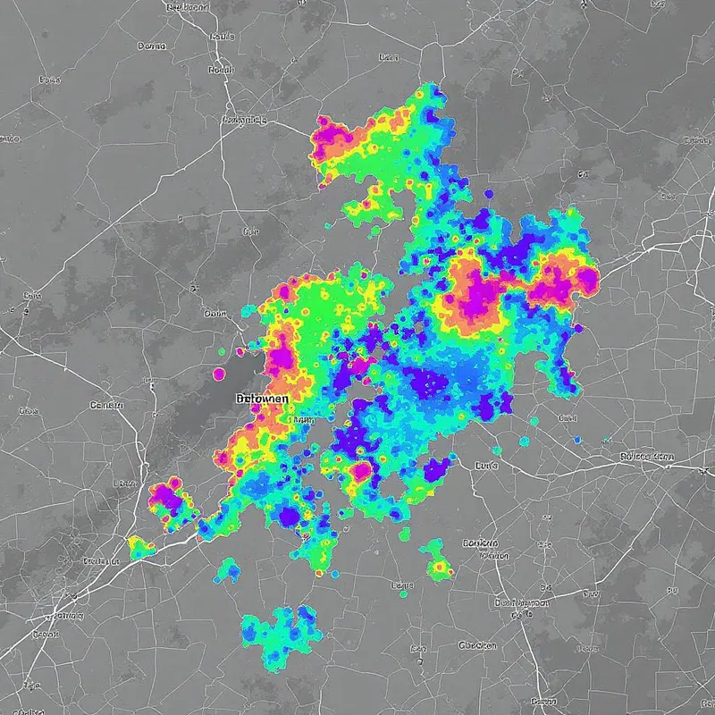 Thematic map showing data distribution by AI