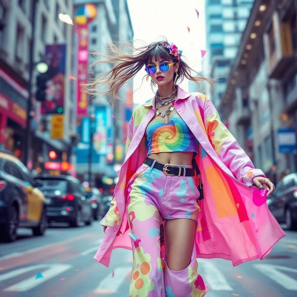 Dynamic AI-infused fashion shoot in urban setting