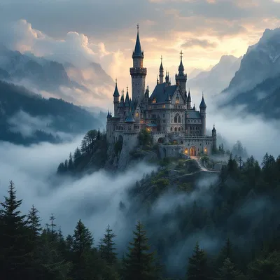 Fantasy movie poster with medieval castle