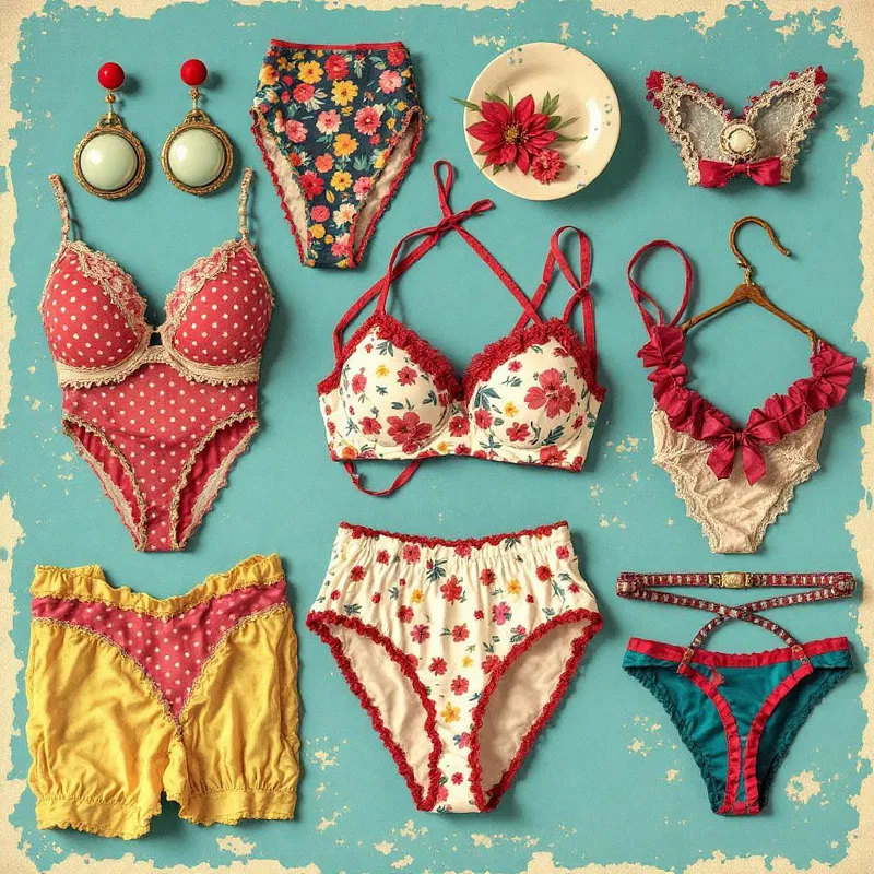 Eclectic retro-inspired lingerie pieces