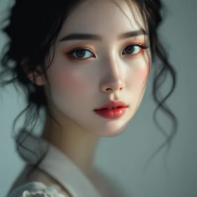 Portrait of Korean model showcasing elegance