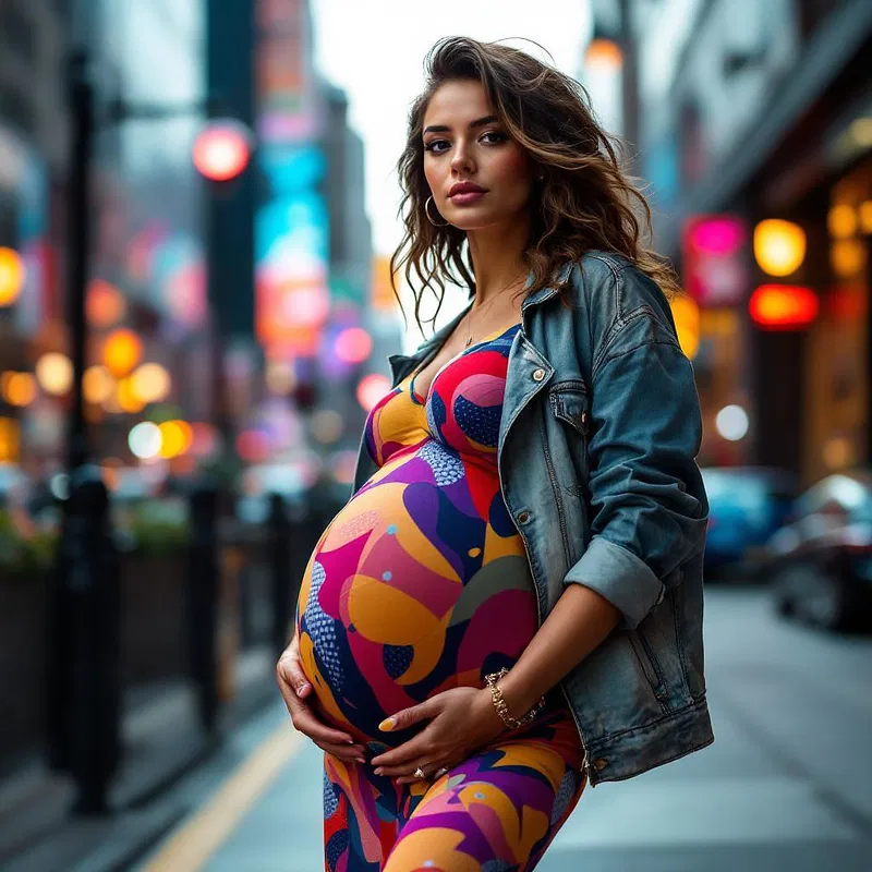 Modern urban maternity shoot