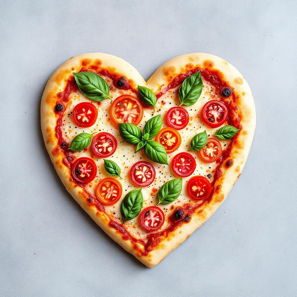 Valentine's heart-shaped pizza