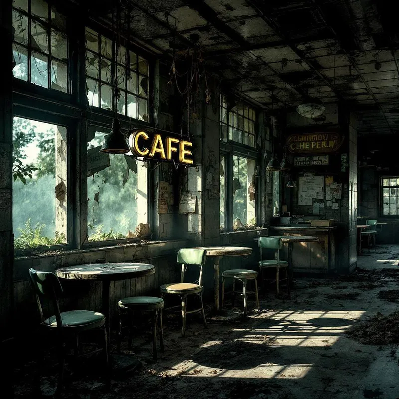 Abandoned Chernobyl cafe