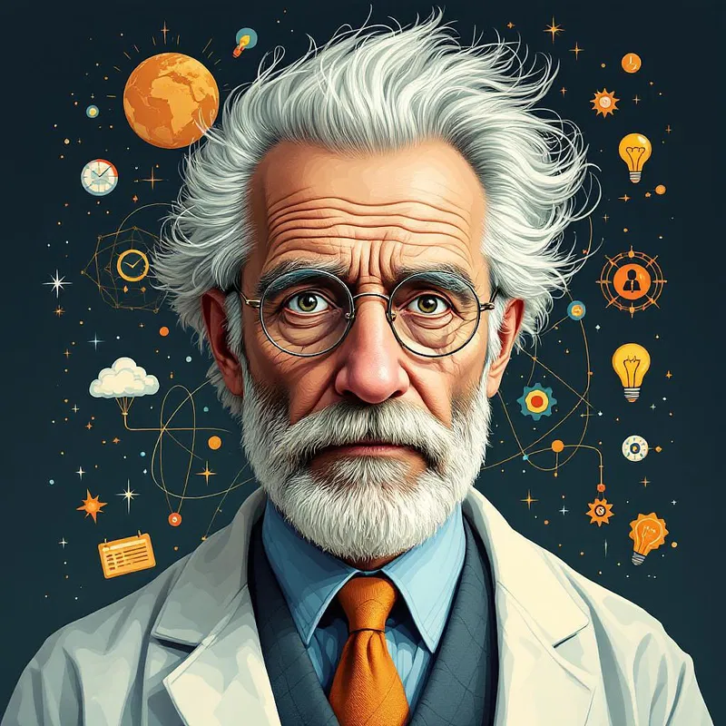 Artistic interpretation of a renowned scientist