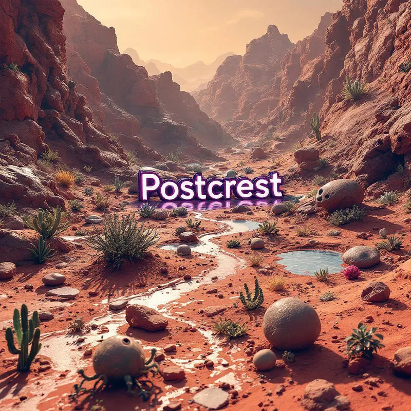 Postcrest-powered alien landscape on Mars