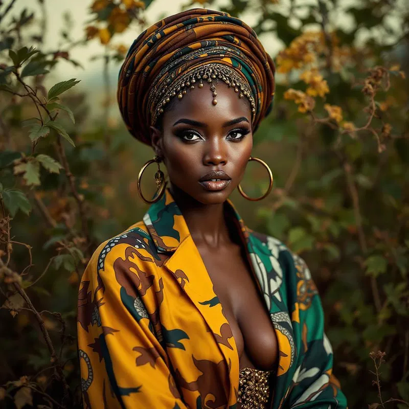 Regal African woman in modern fashion