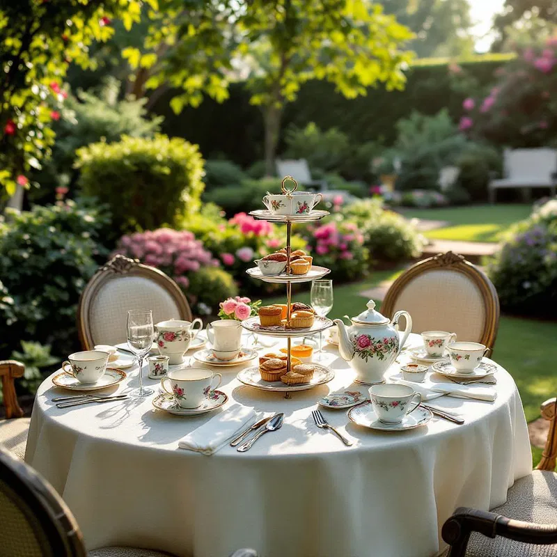 Elegantly set afternoon tea scene