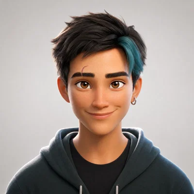 3D animated-style avatar with soft studio lighting and light gray background.
