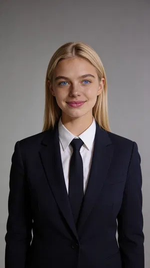 Consistent AI character studio attorney headshot with charcoal background and classic lighting