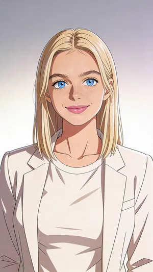 Consistent character anime headshot on a clean studio backdrop