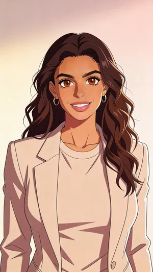 Consistent character anime headshot on a clean studio backdrop