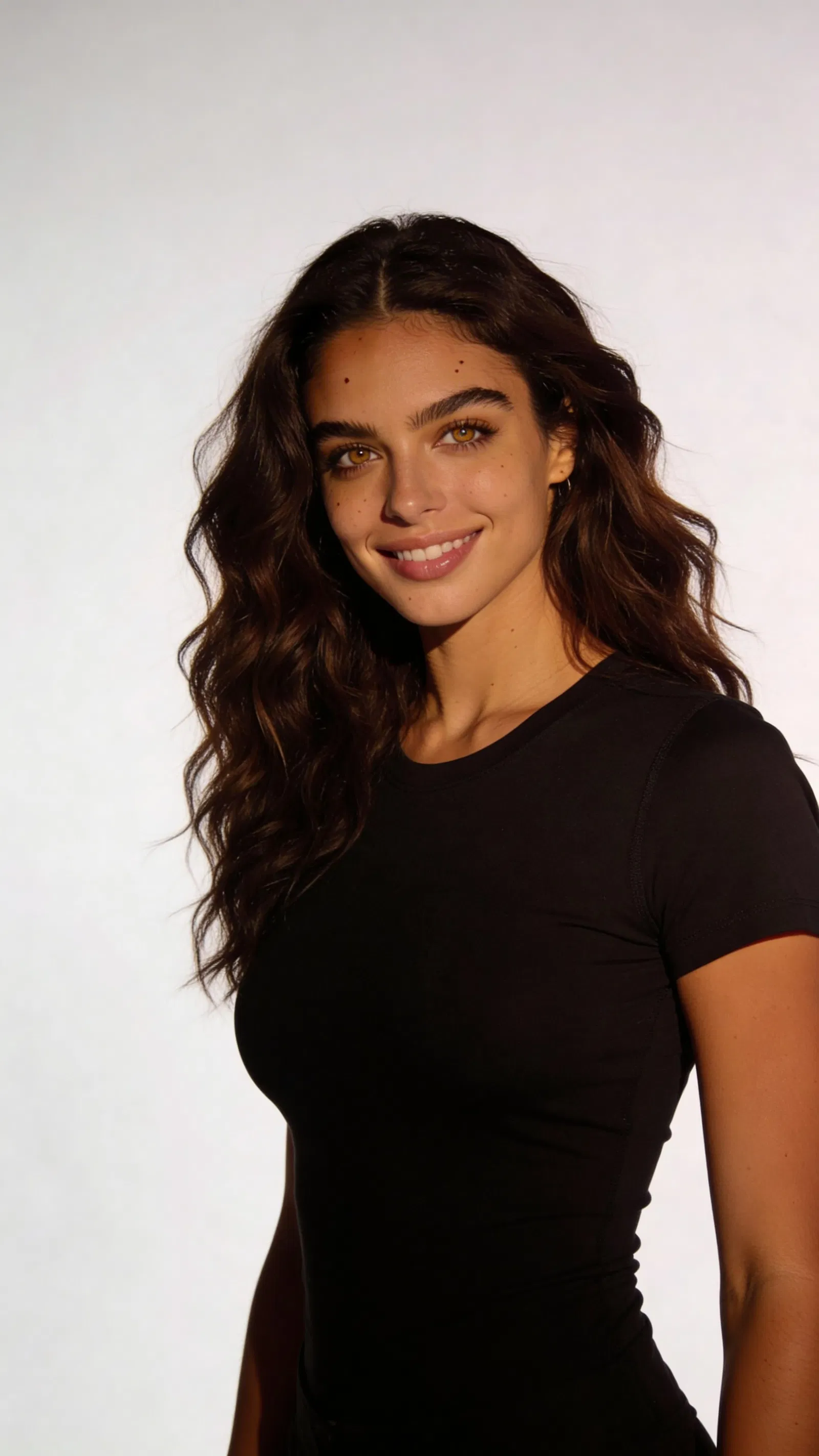 Consistent character studio headshot for fitness profile photos