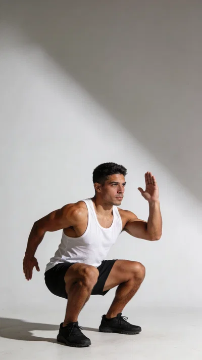 Latino man posing in studio for affordable fitness photoshoot look