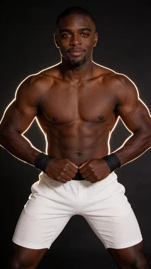 Same character front lat spread on charcoal seamless with rim lighting