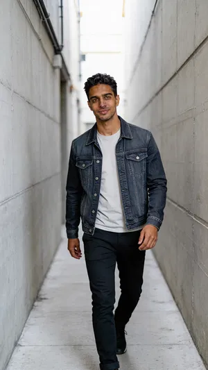 Same character in street-style walking shot for Instagram photoshoot ideas